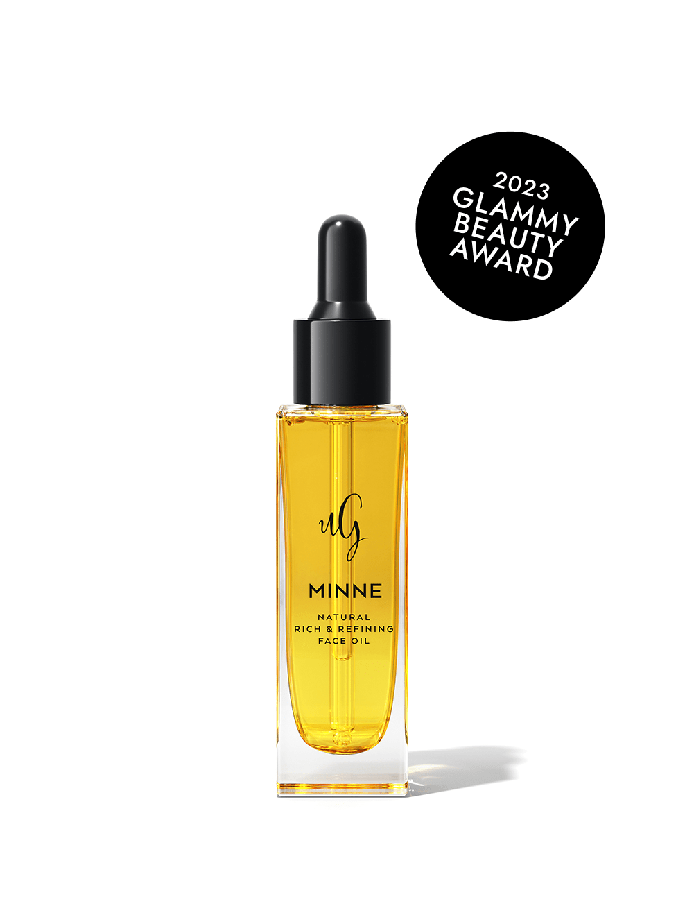 Minne Packshot mit Badge: 2023 Glammy Beauty Award
