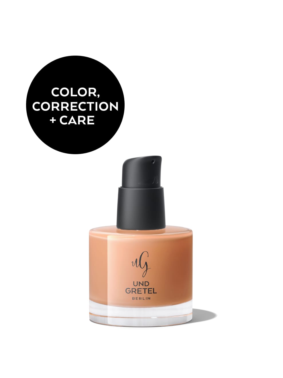 BESTE 02 Packshot auf weißem Hintergrund mit Banner: Color, Correction + Care