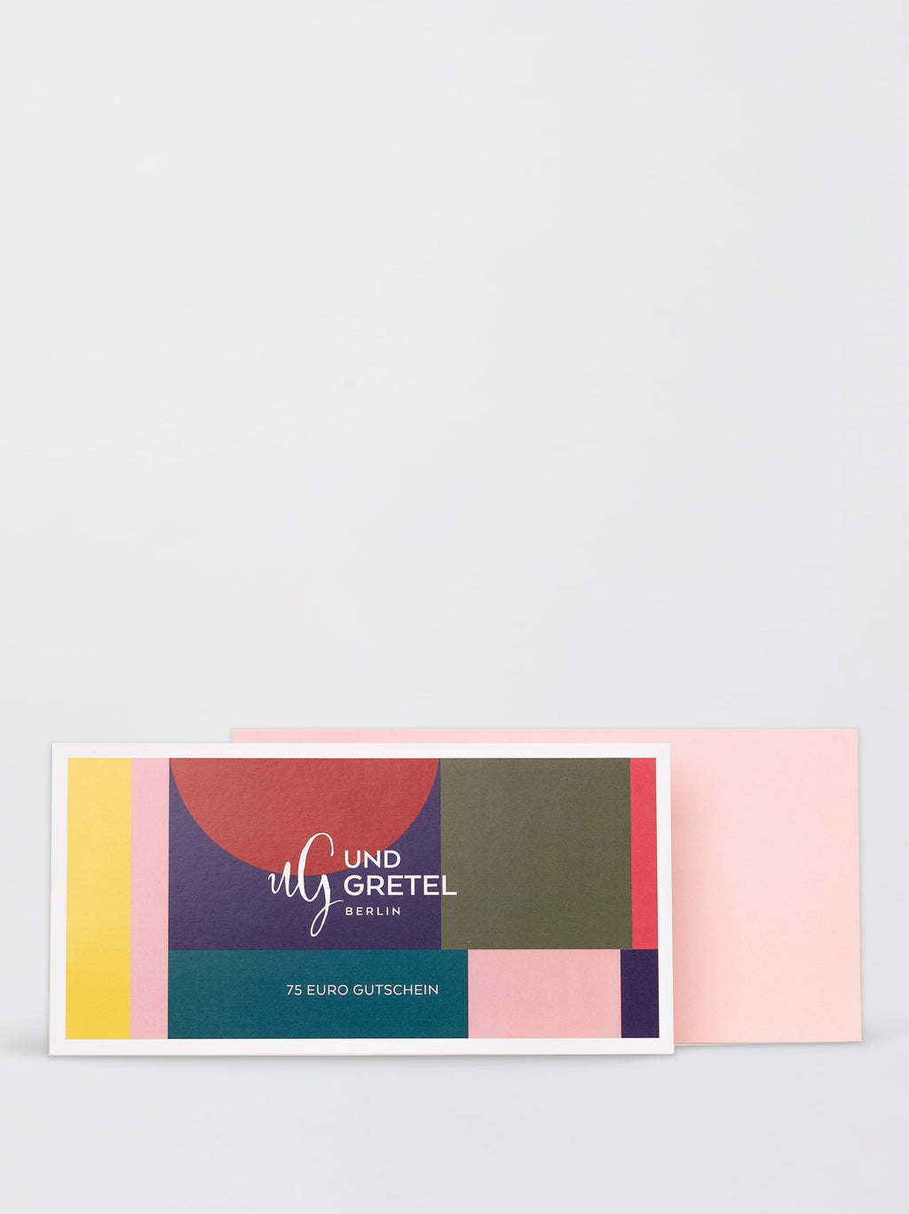 Gutscheinkarte 75€ Grün-Pink-Rot Töne
