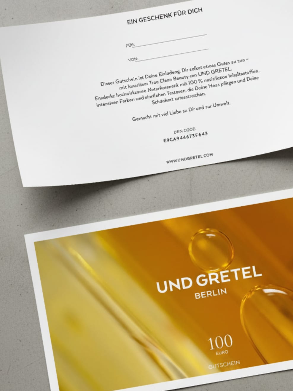 UND GRETEL Geschenkkarte 100 Euro