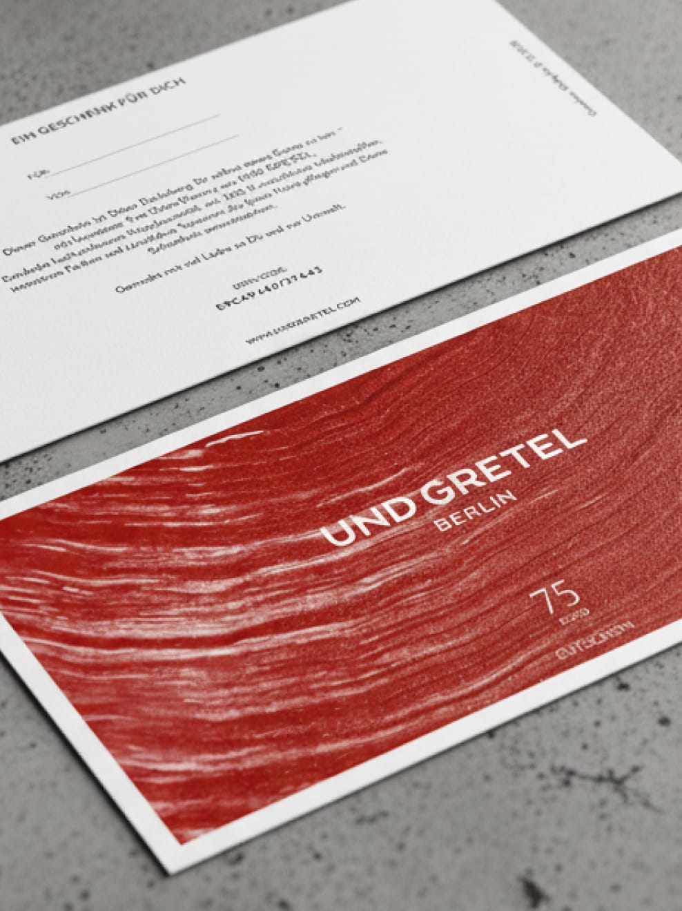 UND GRETEL Geschenkkarte 75 Euro